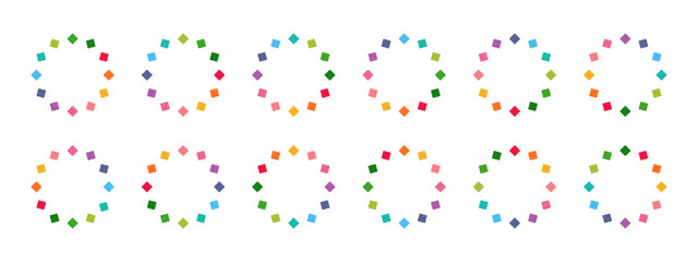 Rainbow Dimon Circular Pattern Vibrant Geometric Loop Design