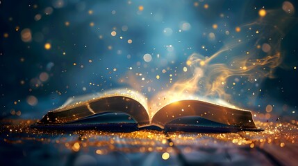 magical fantasy book open to a page