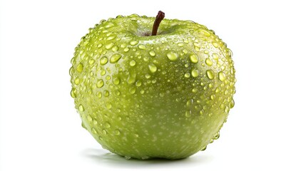 Green Apple with Water Droplets
