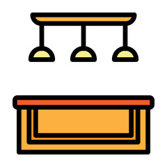 Countertop Placement Vector Filled Icon Design