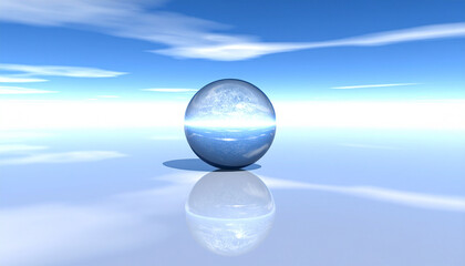 Mystical Orb: A captivating visual showcasing a sphere of pure light and a serene environment, evoking a sense of wonder and mystery. 