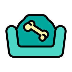 Waterproof Pet Sofa Vector Filled Icon Design