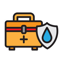 Waterproof Emergency Kit Vector Filled Icon Design