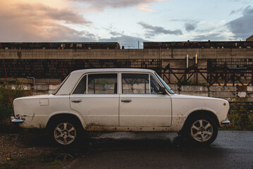 old car in the desert