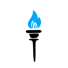 torch icon with blue flame