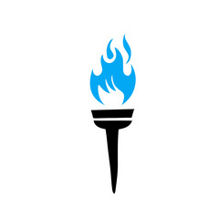 torch icon with blue flame