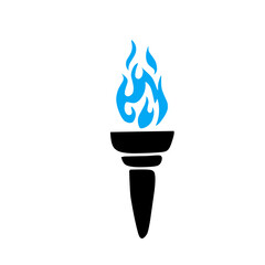 torch icon with blue flame