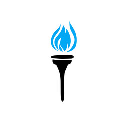 torch icon with blue flame
