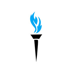 torch icon with blue flame