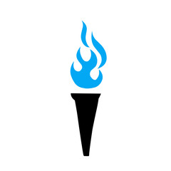 torch icon with blue flame