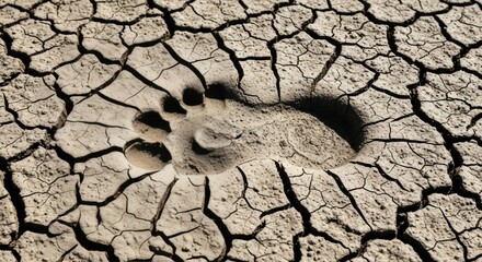 Footprint in Cracked Earth A Stark Reminder of Aridity and Climate Change Impact