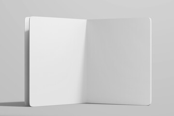 blank textured paper open pages preschool children story education illustration book portrait 8x10 inch letter size rounded corner realistic mockup template isolated 3d render