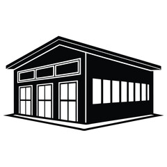 Warehouse Silhouette Vector for Industry, Shipping, and Storage Themes