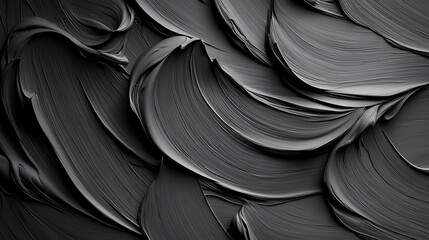 Obraz premium Minimalist design featuring smudged texture with flowing black paint strokes creates sense of chaos and depth