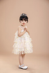 An Asian girl in a flowery dress