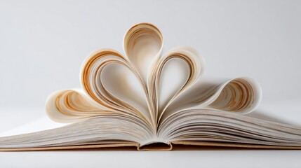 Open Book on White Background