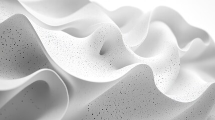 Obraz premium Monochrome Abstract Waves: Gentle Undulation of White Texture with Dark Speckles