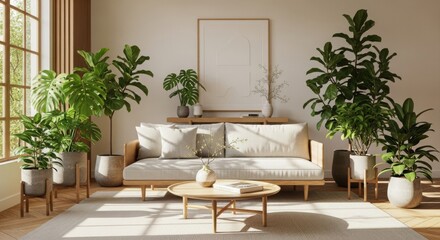 Light and Airy Living Room Interior Design with Natural Elements