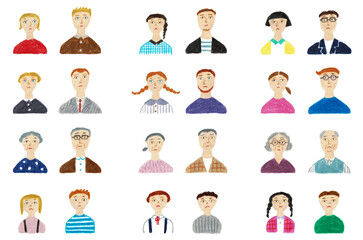 手描きイラスト　困るカップルと夫婦