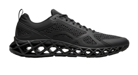 Modern Black Running Shoe with Unique Design.