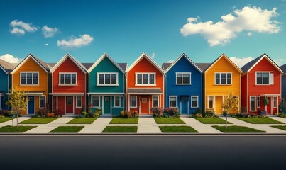 Housing market concept through a collage of various houses, emphasizing the dynamic nature and diversity within the real estate sector, showcasing opportunities for investment, Generative AI