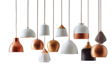 Assorted pendant lamps in various finishes