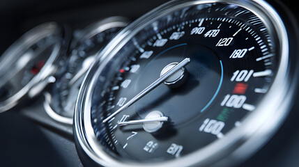 Modern Car Speedometer Dashboard &ndash; Vehicle Technology and Driving Concept