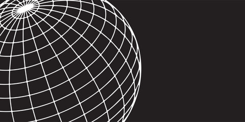 Wireframe sphere globe vector design