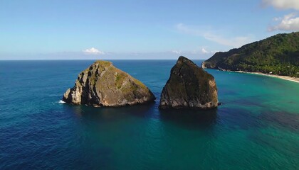Fototapeta premium Two rocky islands in turquoise water