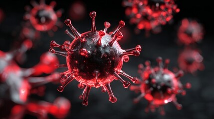 Digital 3D Virus Close-Up