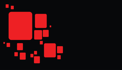 Abstract Red Squares on Black Background