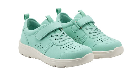 Pair of Mint Green Childrens Sneakers.