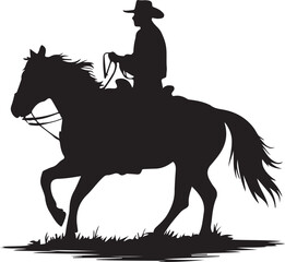 Cowboy Riding Horse Silhouette Svg, Cowboy Cut Files, Western Svg, Cowboys Vector File, Cowboy Clipart,