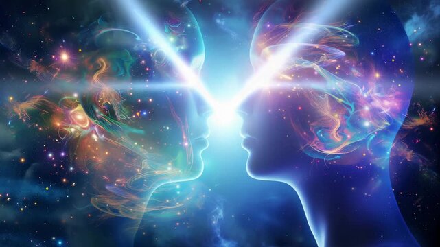 A focused expression meditating in a tranquil environment, harnessing the power of the mind for telepathic communication with a blurred background