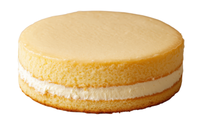 Sweet and delicious cake with icing displayed on transparent background