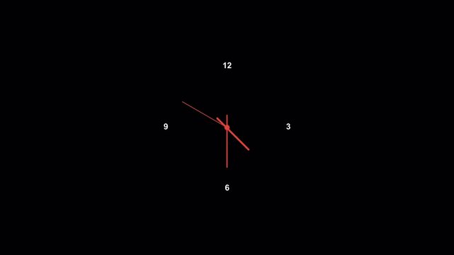 Fifteen seconds analog clock ticking animation, 15 seconds analog clock ticking animation with transparent background