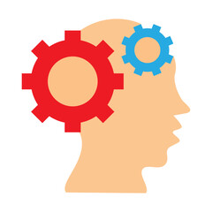 Thinking Head Vector Flat Icon Design