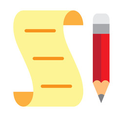 Script Writing Vector Flat Icon Design