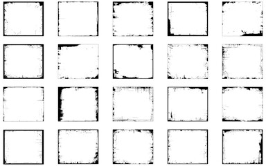 Set of 20 hand drawn grunge frame