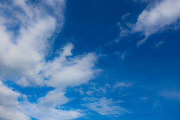 Beautiful fluffy cloud in blue sky sunny day