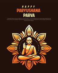 Paryushana Parva Jain Festival Background with Om Symbol & Diyas