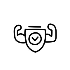 outline icon related to security shield