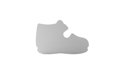 Simple Gray Boot Icon Silhouette.