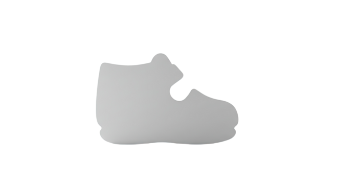Simple Gray Boot Icon Silhouette.