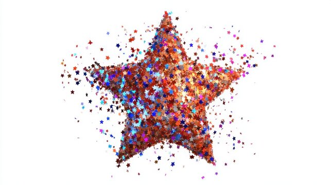 Brightly colored star-shaped confetti bursts into the air, adding a cheerful and vibrant atmosphere to the celebration. The festive display spreads joy and excitement among attendees.