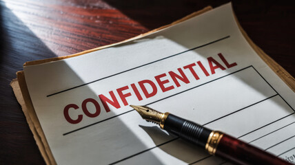 Confidential document with pen highlights tax avoidance issue in business office setting