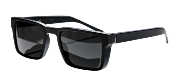 Stylish black sunglasses modern design fashion accessory isolated on transparent background.