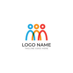 Modern team logo design symbolizing unity and connection with vibrant abstract figures