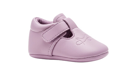 Single Pink Baby Shoe with Velcro Strap on White 1.
