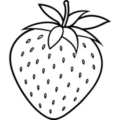 Simple vector drawing of a strawberry on white background